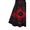 Gothic Dress Moon Star Astrology Magic Circle Print Spaghetti Strap Mini Dress - Noir XXXXXL | US 20