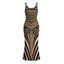 Bohemian Dress Colorblock Heart Shaped Swirl Geometric Print Spaghetti Strap Maxi Bodycon Dress - Bleu XL | US 12
