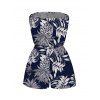 Hawaiian Vacation Couple Outfit Tropical Pineapple Print Pocket Off the Shoulder Romper and Shirt Set - Cadetblue S | US 4
