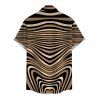 Men's Bohemian Shirt Colorblock Heart Shaped Swirl Geometric Print Button Up Shirt - multicolor 5XL