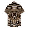 Bohemian Couple Outfit Colorblock Heart Shaped Swirl Geometric Print Spaghetti Strap Maxi Bodycon Dress and Shirt Set - multicolor S | US 4