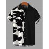 Casual Couple Outfit Abstract Irregular Geometric Print Spaghetti Strap Maxi Bodycon Dress and Contrast Color Shirt Set - Noir S | US 4
