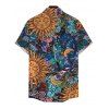 Men's Bohemian Shirt Celestial Sun Moon Ethnic Print Button Up Vacation Shirt - multicolor 5XL
