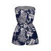 Hawaiian Vacation Romper Tropical Pineapple Print Pocket Off the Shoulder Romper - Cadetblue XXL | US 14
