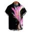 Men's Vacation Shirt Abstract Metallic Gold Ink Wash Print Button Up Shirt - Noir 5XL