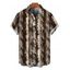 Men's Vacation Shirt Vintage Coffee Snake Skin Print Button Up Shirt - marron foncé 5XL