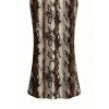 Vacation Dress Vintage Coffee Snake Skin Print Spaghetti Strap Maxi Bodycon Dress - marron foncé XXL | US 14