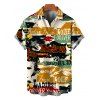 Streetwear Couple Outfit Vintage Graffiti Letter Lips Print Spaghetti Strap Maxi Bodycon Dress and Shirt Set - multicolor A S | US 4