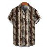 Vacation Couple Outfit Vintage Coffee Snake Skin Print Spaghetti Strap Maxi Bodycon Dress and Shirt Set - marron foncé S | US 4