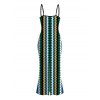 Hawaiian Vacation Dress Colorblock Zig Zag Print Bodycon Mermaid Maxi Dress - multicolor XXXL | US 16