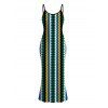 Hawaiian Vacation Dress Colorblock Zig Zag Print Bodycon Mermaid Maxi Dress - multicolor XXXXL | US 18