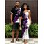 Vacation Couple Outfit Contrast Color Butterfly Rose Print Spaghetti Strap Maxi Bodycon Dress and Shirt Set - Concorde S | US 4