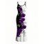 Vacation Dress Contrast Color Butterfly Rose Print Spaghetti Strap Maxi Bodycon Dress - Concorde XXL | US 14
