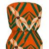 Hawaiian Vacation Romper Tropical Calla Lily Leaf Print Pocket Off the Shoulder Romper - Orange XXL | US 14