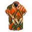 Men's Hawaiian Vacation Shirt Tropical Calla Lily Leaf Print Button Up Shirt - Orange 5XL