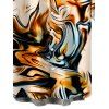 Men's Vacation Shirt Metallic Gold Fluid Marble Print Button Up Shirt - multicolor 5XL