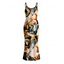 Vacation Dress Metallic Gold Fluid Marble Print Spaghetti Strap Maxi Bodycon Dress - multicolor XXL | US 14