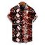 Men's Vintage Shirt Animal Snake Print Button Up Shirt - Rouge foncé 5XL