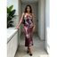 Vacation Dress Ombtr Abstract Skeleton Print Spaghetti Strap Maxi Bodycon Dress - Couleur Caramel XXL | US 14