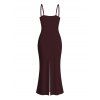 Vacation Dress Ombtr Abstract Skeleton Print Spaghetti Strap Maxi Bodycon Dress - Couleur Caramel XXL | US 14