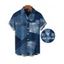 Men's Casual Shirt Faux Denim Patchwork Print Button Up Shirt - Noir M