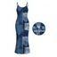 Casual Dress Faux Denim Patchwork Print Spaghetti Strap Maxi Bodycon Dress - Bleu Toile de Jean XXXL | US 16