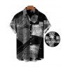 Casual Couple Outfit Faux Denim Patchwork Print Spaghetti Strap Maxi Bodycon Dress and Shirt Set - Noir S | US 4