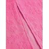 Vacation Couple Outfit Floral Leaf Textured Jacquard Print Spaghetti Strap Maxi Bodycon Dress and Shirt Set - Rose Vif S | US 4