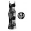 Casual Dress Faux Denim Patchwork Print Spaghetti Strap Maxi Bodycon Dress - Bleu Toile de Jean XXL | US 14