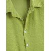 Men's Vacation Shirt Floral Leaf Textured Jacquard Print Button Up Shirt - Vert 5XL
