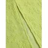 Vacation Dress Floral Leaf Textured Jacquard Print Spaghetti Strap Maxi Bodycon Dress - Vert XXL | US 14