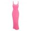 Vacation Dress Floral Leaf Textured Jacquard Print Spaghetti Strap Maxi Bodycon Dress - Bleu XXL | US 14