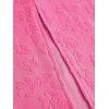 Vacation Dress Floral Leaf Textured Jacquard Print Spaghetti Strap Maxi Bodycon Dress - Rose Vif XXL | US 14