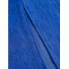 Vacation Dress Floral Leaf Textured Jacquard Print Spaghetti Strap Maxi Bodycon Dress - Bleu XXL | US 14