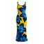 Vacation Dress Yellow Base Lily Floral Print Spaghetti Strap Maxi Bodycon Dress - Jaune XXL | US 14