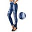Streetwear Leggings Vintage Faux Denim Print Long Skinny Leggings - Bleu profond L | US 8-10