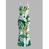 Vacation Couple Outfit Marble Fluid Swirl Tie Dye Print Bodycon Mermaid Maxi Dress and Shirt Set - Vert S | US 4