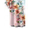 Vacation Couple Outfit Ombre Floral Leaf Print Lace Hollow Out Spaghetti Strap Slit Dress and Shirt Set - multicolor A S | US 4