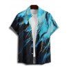 Vacation Couple Outfit Colorblock Metallic Gold Fluid Marble Print Spaghetti Strap Maxi Bodycon Dress and Shirt Set - Noir S | US 4