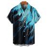 Vacation Couple Outfit Colorblock Metallic Gold Fluid Marble Print Spaghetti Strap Maxi Bodycon Dress and Shirt Set - Noir S | US 4