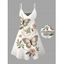 Vacation Dress Faux Embroidered Pearl Flower Leaf Butterfly Print Spaghetti Strap Mini Dress - Blanc XXXXXL | US 20
