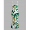 Vacation Dress Marble Fluid Swirl Tie Dye Print Bodycon Mermaid Maxi Dress - Vert S | US 4