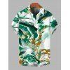 Men's Vacation Shirt Marble Fluid Swirl Tie Dye Print Button Up Shirt - Vert 5XL