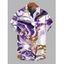 Men's Vacation Shirt Marble Fluid Swirl Tie Dye Print Button Up Shirt - Vert 5XL