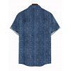 Casual Couple Outfit Vintage Faux Denim Print Sweetheart Neck Ruched Bust Mini Dress and Shirt Set - Bleu profond S | US 4