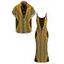 Bohemian Couple Outfit Colorblock Geometric Ethnic Print Spaghetti Strap Maxi Bodycon Dress and Shirt Set - Jaune S | US 4