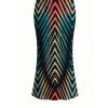Vacation Dress Vintage Ombre Zig Zag Print Spaghetti Strap Maxi Bodycon Dress - Noir XXL | US 14