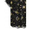 Vacation Couple Outfit Celestial Sun Moon Planet Print Spaghetti Strap Maxi Bodycon Dress and Shirt Set - Noir S | US 4