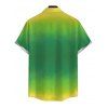Vacation Couple Outfit Neon Ombre Palm Hand Print Spaghetti Strap Maxi Bodycon Dress and Shirt Set - Vert S | US 4