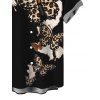 Gothic Couple Outfit Leopard Butterfly Print Ruched Bust Mini Dress and Shirt Set - Noir S | US 4
